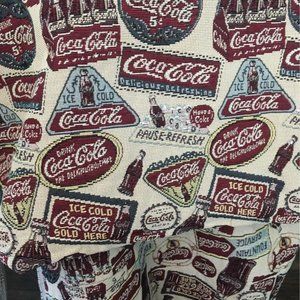Vintage Coca Cola heavy upholstery, out of production. Tapestry Fabric 55"wide,